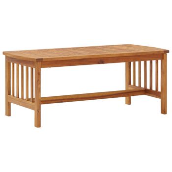 Mesa De Centro De Madera Maciza De Acacia 102x50x43 Cm Marrón