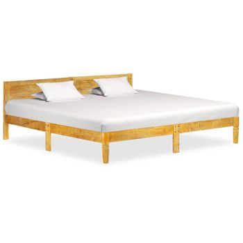 Estructura De Cama De Madera Maciza De Mango 200 Cm Marrón