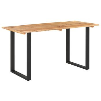 Mesa De Comedor De Madera Maciza De Acacia 140x70x76 Cm Marrón