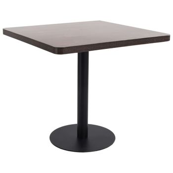 Mesa Bistró Mdf Marrón Oscuro 80x80 Cm