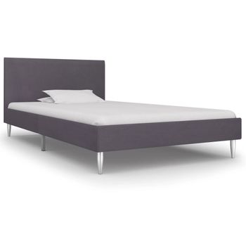 Estructura De Cama De Tela Gris 90x200 Cm