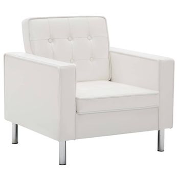 Sillón De Cuero Sintético Blanco