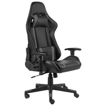 Silla Gaming Giratoria Pvc Gris