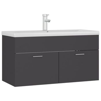 Mueble Con Lavabo Madera De Ingeniería Gris