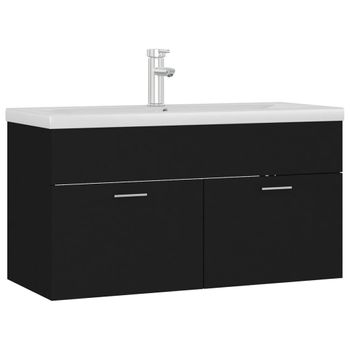 Mueble Con Lavabo Madera De Ingeniería Negro