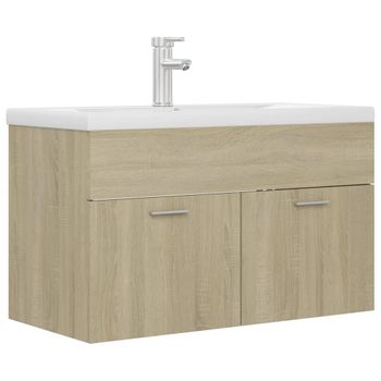 Mueble Con Lavabo Madera De Ingeniería Roble Sonoma Marrón