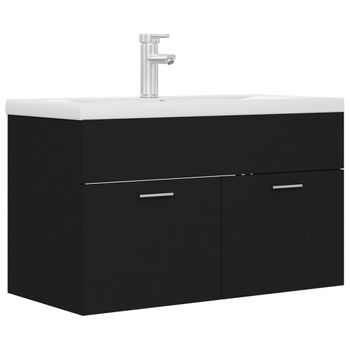 Mueble Con Lavabo Madera De Ingeniería Negro