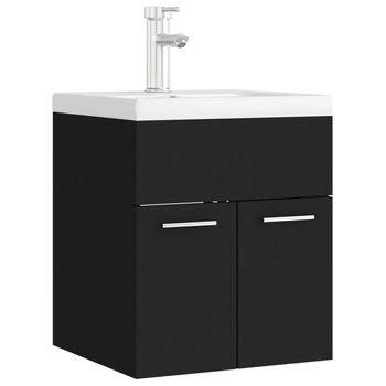 Mueble Con Lavabo Madera De Ingeniería Negro