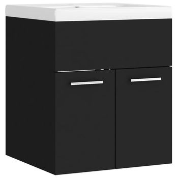 Mueble Con Lavabo Madera De Ingeniería Negro