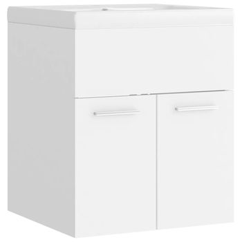 Mueble Con Lavabo Blanco Madera Contrachapada