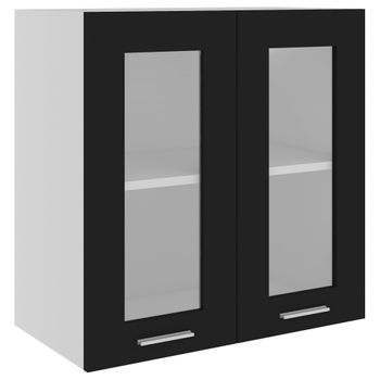 Armario Colgante Cocina Madera Contrachapada Negro 60x31x60 Cm