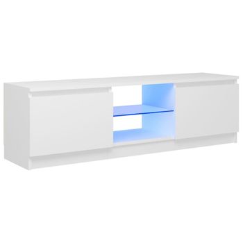 Mueble Para Tv Con Luces Led Blanco 120x30x35,5 Cm