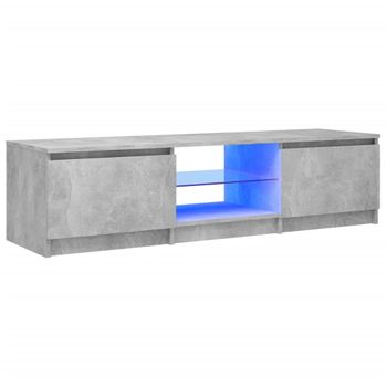 Mueble De Tv Con Luces Led Gris Hormigón 140x40x35,5 Cm