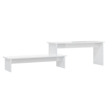 Mueble De Tv Madera Contrachapada Blanco Brillante 180x30x43 Cm