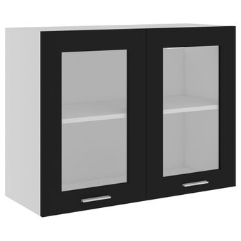 Armario Colgante Cocina Contrachapada Negro 80x31x60 Cm