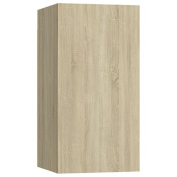 Mueble De Tv Madera Contrachapada Color Roble 30,5x30x60 Cm Marrón