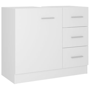 Armario Para Lavabo Madera Contrachapada Blanco 63x30x54 Cm