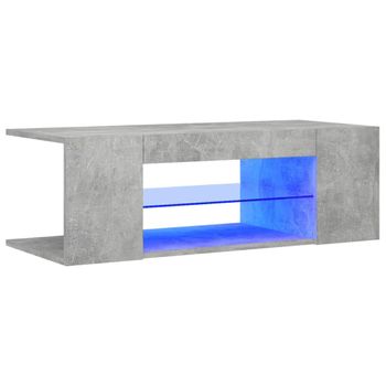 Mueble De Tv Con Luces Led Gris Hormigón 90x39x30 Cm