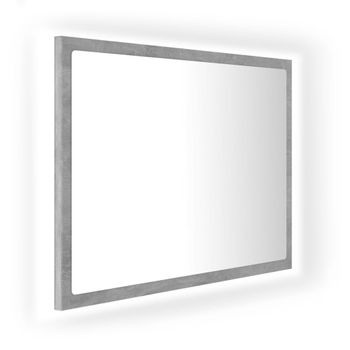 Espejo De Baño Acrílico Gris Hormigón 60x8,5x37 Cm
