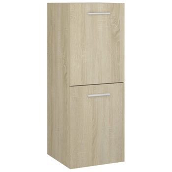 Armario De Baño Madera Contrachapada Roble Sonoma 30x30x80 Cm Marrón