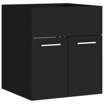 Armario Para Lavabo Madera Contrachapada Negro 41x38,5x46 Cm