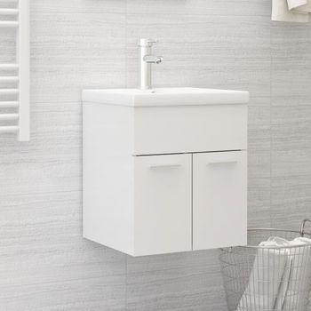 Armario Para Lavabo Contrachapada Blanco Brillo 41x38,5x46 Cm