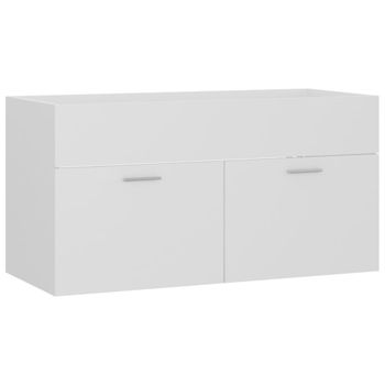 Armario Para Lavabo Madera Contrachapada Blanco 90x38,5x46 Cm