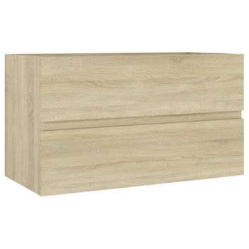 Armario Lavabo Madera Contrachapada Roble Sonoma 80x38,5x45cm Marrón