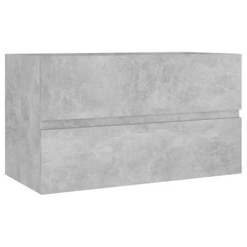 Mueble De Lavabo Madera Ingeniería Gris Hormigón 80x38,5x45cm