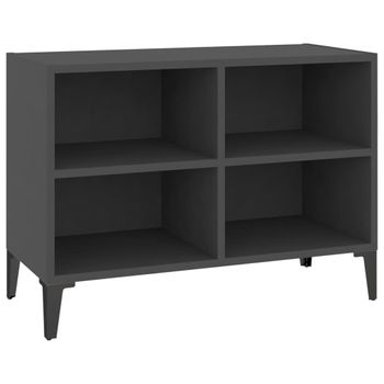 Mueble De Tv Con Patas De Metal Gris 69,5x30x50 Cm