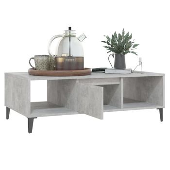 Mesa Centro Madera Contrachapada Gris Hormigón 103,5x60x35 Cm