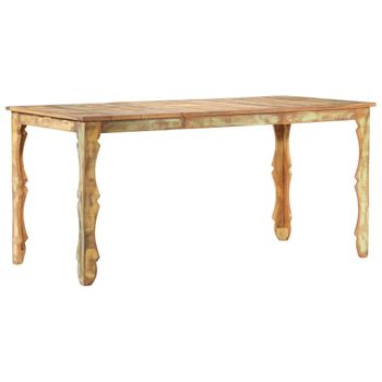 Mesa De Comedor De Madera Maciza Reciclada 160x80x76 Cm Marrón