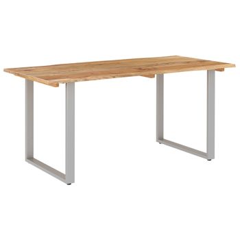 Mesa De Comedor De Madera Maciza De Acacia 154x80x76 Cm Marrón