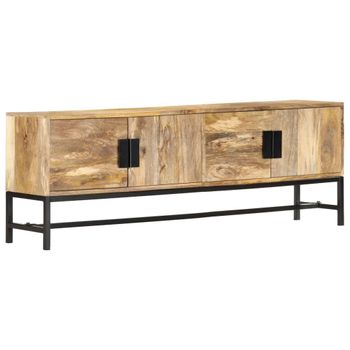 Mueble Para Tv De Madera Maciza De Mango 140x30x50 Cm Marrón