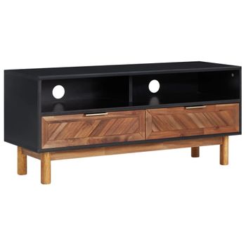 Mueble Para Tv De Madera Maciza De Acacia Y Mdf 100x35x45 Cm Marrón