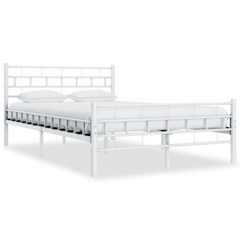 Estructura De Cama De Metal Blanco 120x200 Cm