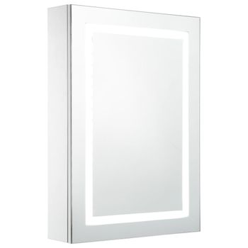 Mueble De Baño Con Espejo Led 50x13x70 Cm Blanco