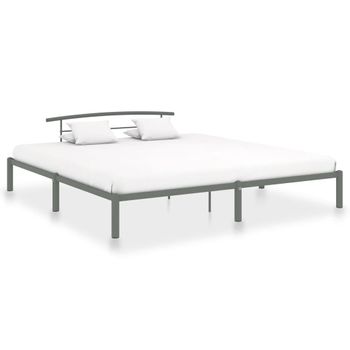 Estructura De Cama De Metal Gris 200x200 Cm