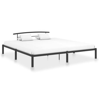 Estructura De Cama De Metal Negro 200x200 Cm