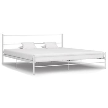 Estructura De Cama De Metal Blanco 200x200 Cm