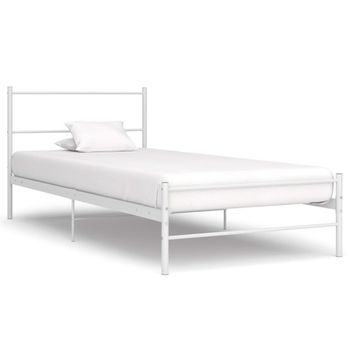 Estructura De Cama De Metal Blanco 100x200 Cm