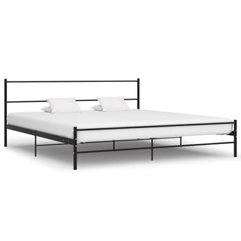 Estructura De Cama De Metal Negro 200x200 Cm