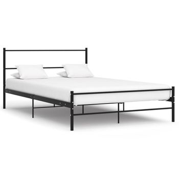 Estructura De Cama De Metal Negro 120x200 Cm