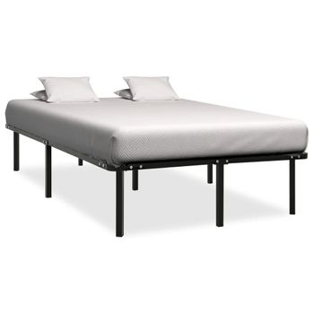 Estructura De Cama De Metal Negro 140x200 Cm