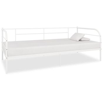 Estructura De Cama De Metal Blanco 90x200 Cm