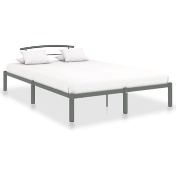 Estructura De Cama De Metal Gris 140x200 Cm