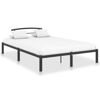 Estructura De Cama De Metal Negro 140x200 Cm