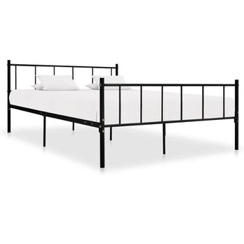 Estructura De Cama De Metal Negro 180x200 Cm