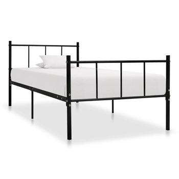 Estructura De Cama De Metal Negro 90x200 Cm