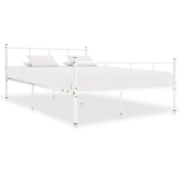 Estructura De Cama De Metal Blanco 120x200 Cm